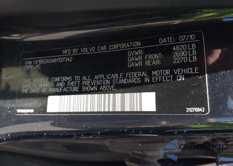 2011 Volvo S80 3.2 z USA, uszkodzony, nr VIN YV1952AS4B1137342